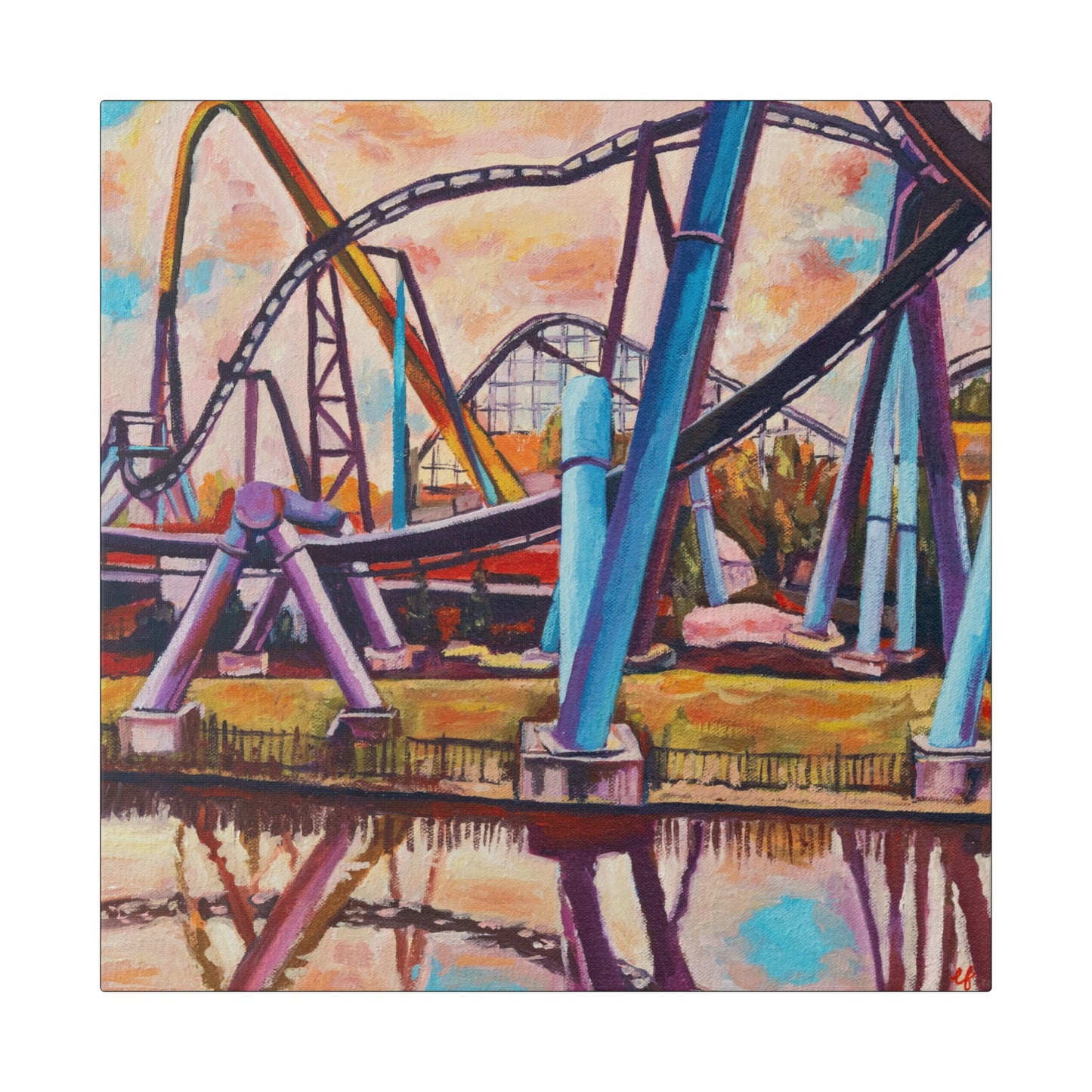 Moody Rollercoaster Print on Stretched Canvas