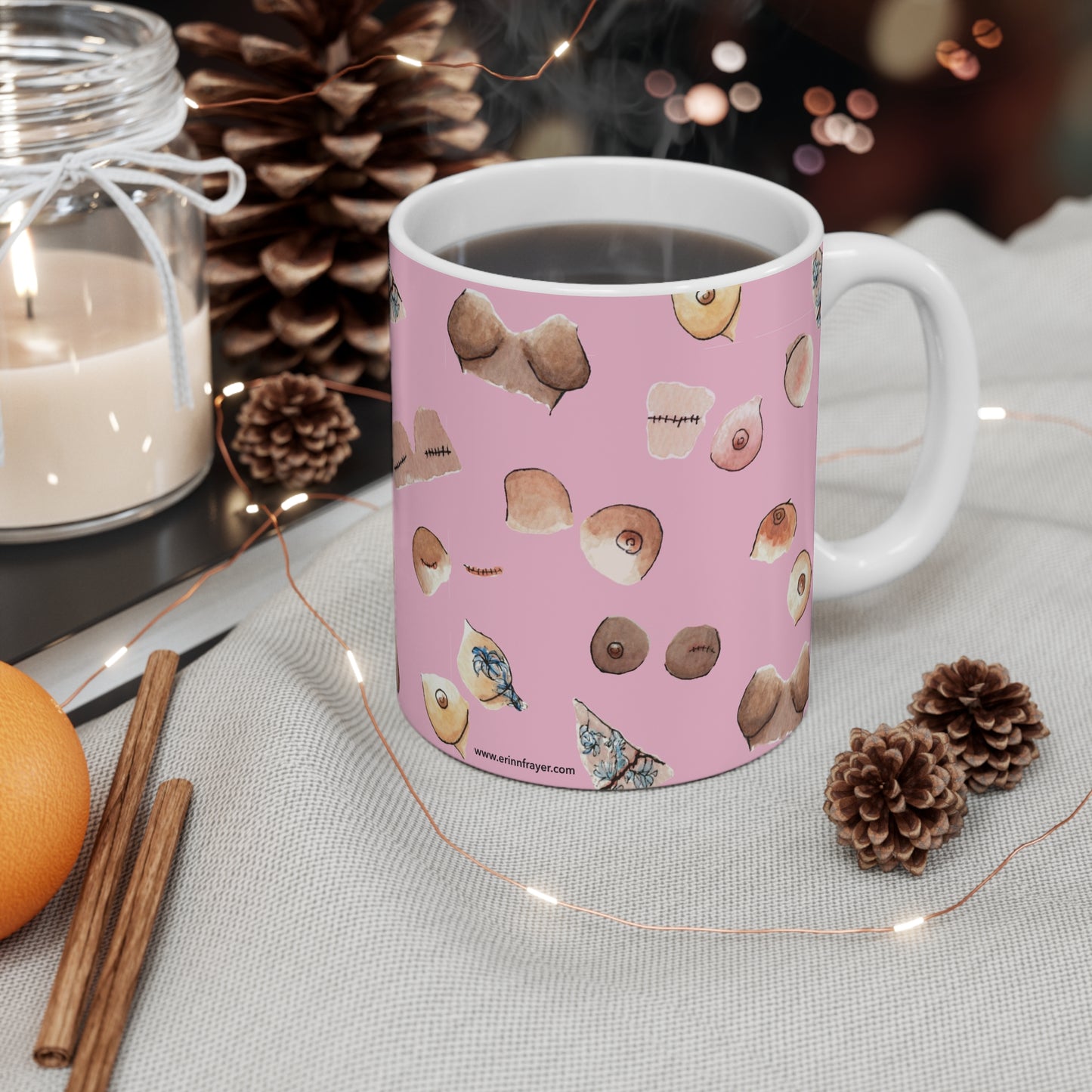 Survivor Print Mug 11oz, Pink