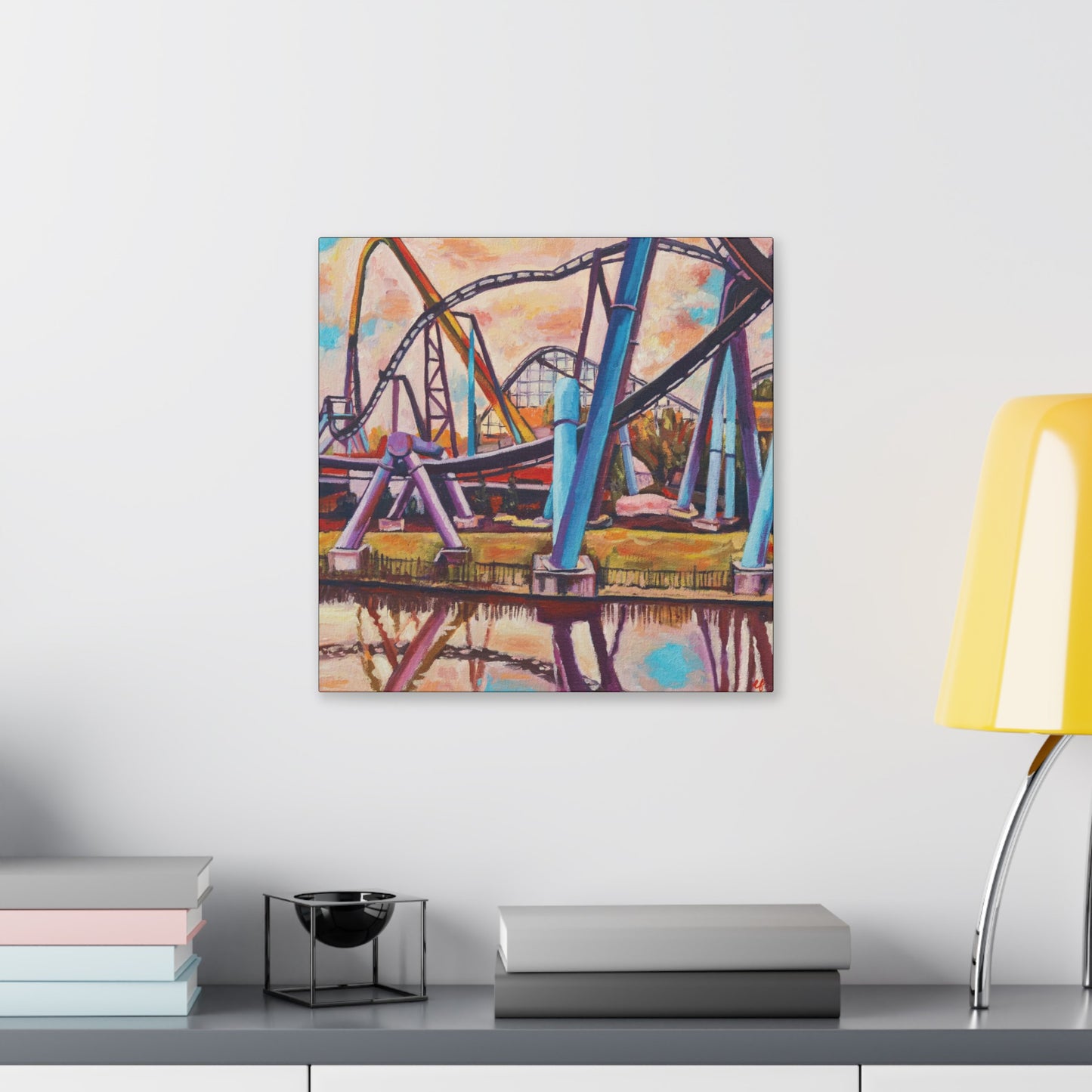 Moody Rollercoaster Print on Stretched Canvas