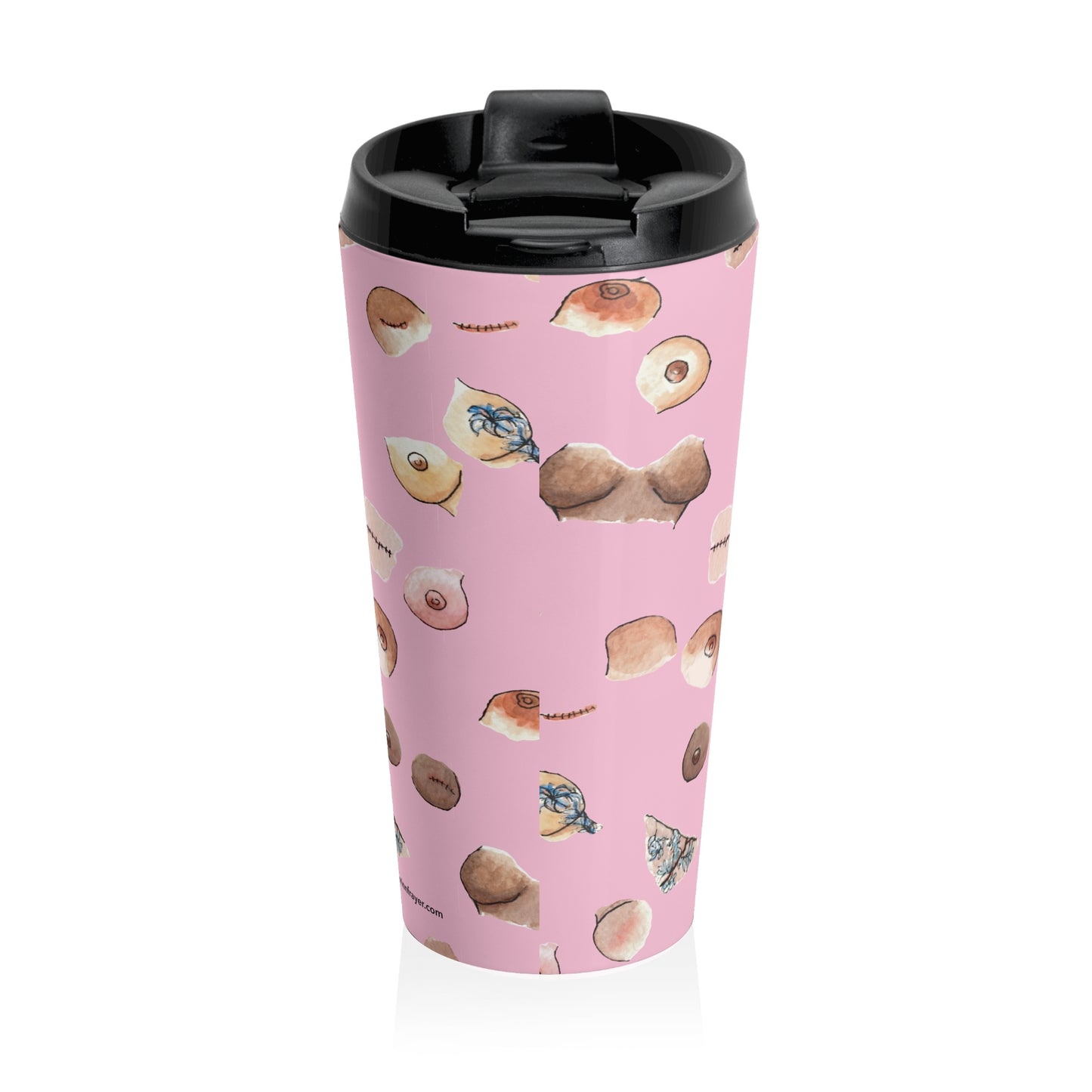 Survivor Print Stainless Steel Travel Mug, Pink