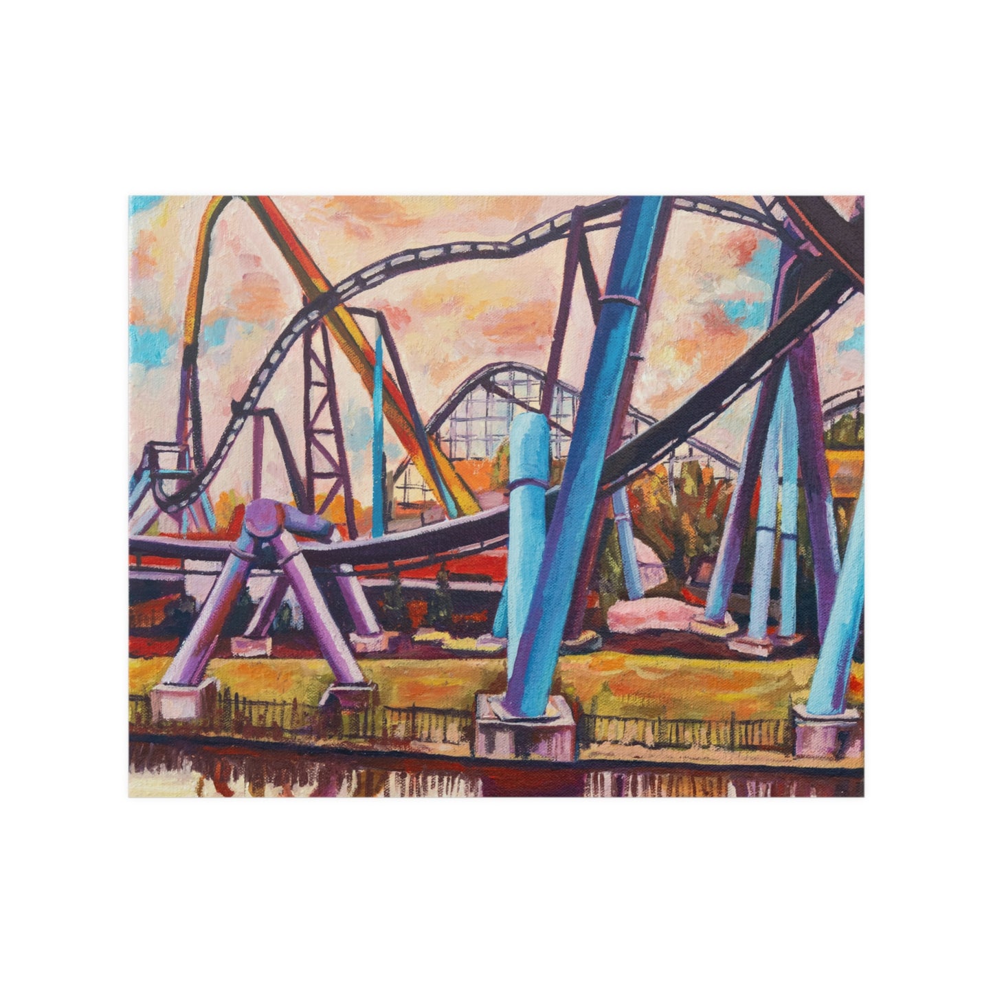 Moody Rollercoaster Satin Poster, 11" x 9"