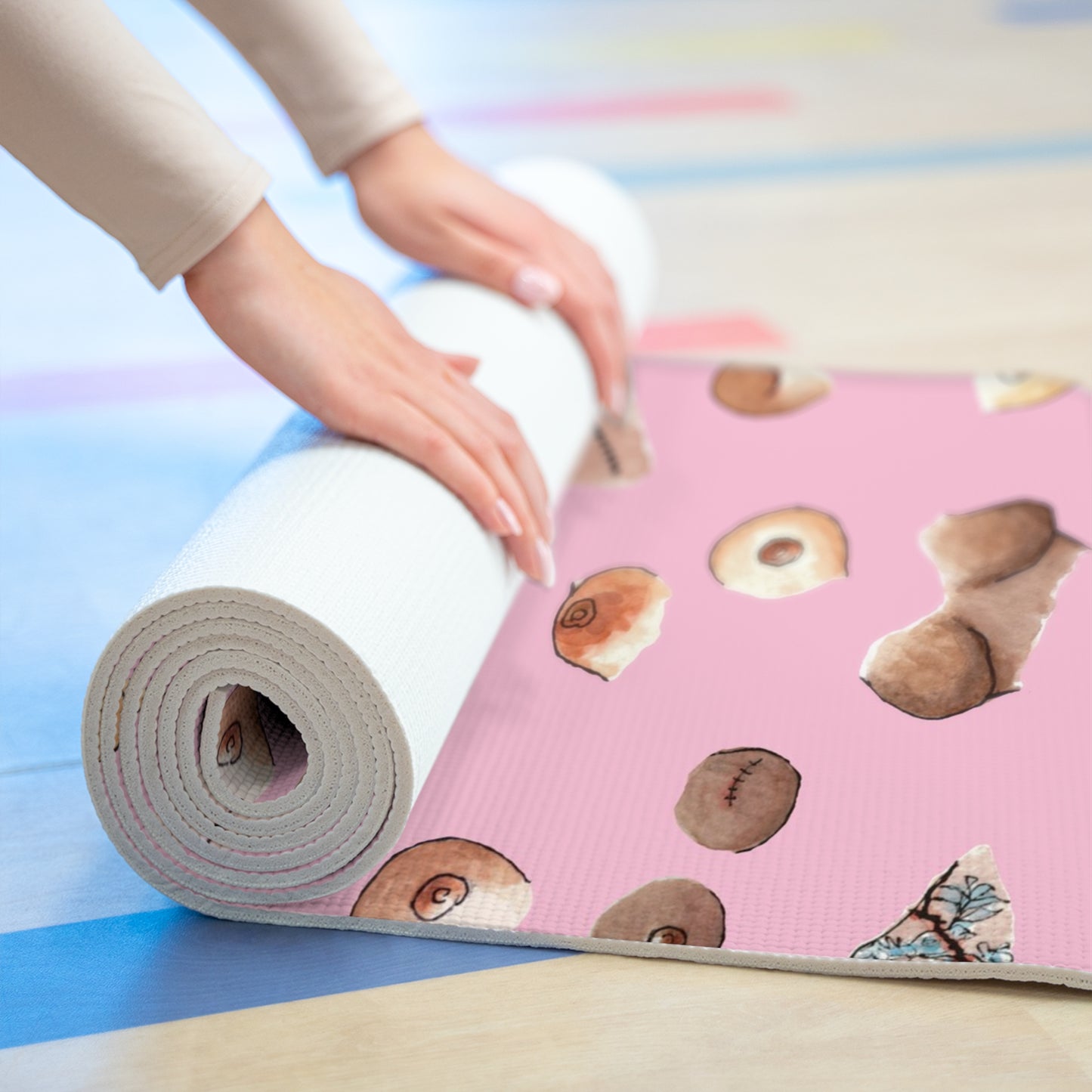 Survivor Print Foam Yoga Mat, Pink