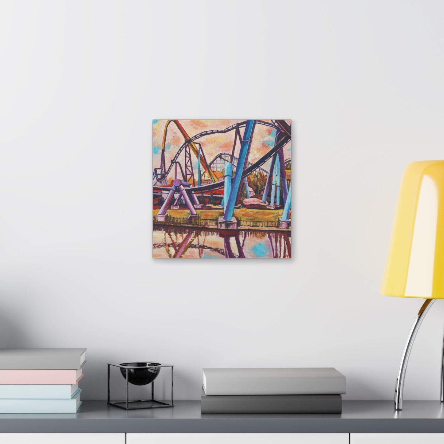 Moody Rollercoaster Print on Stretched Canvas