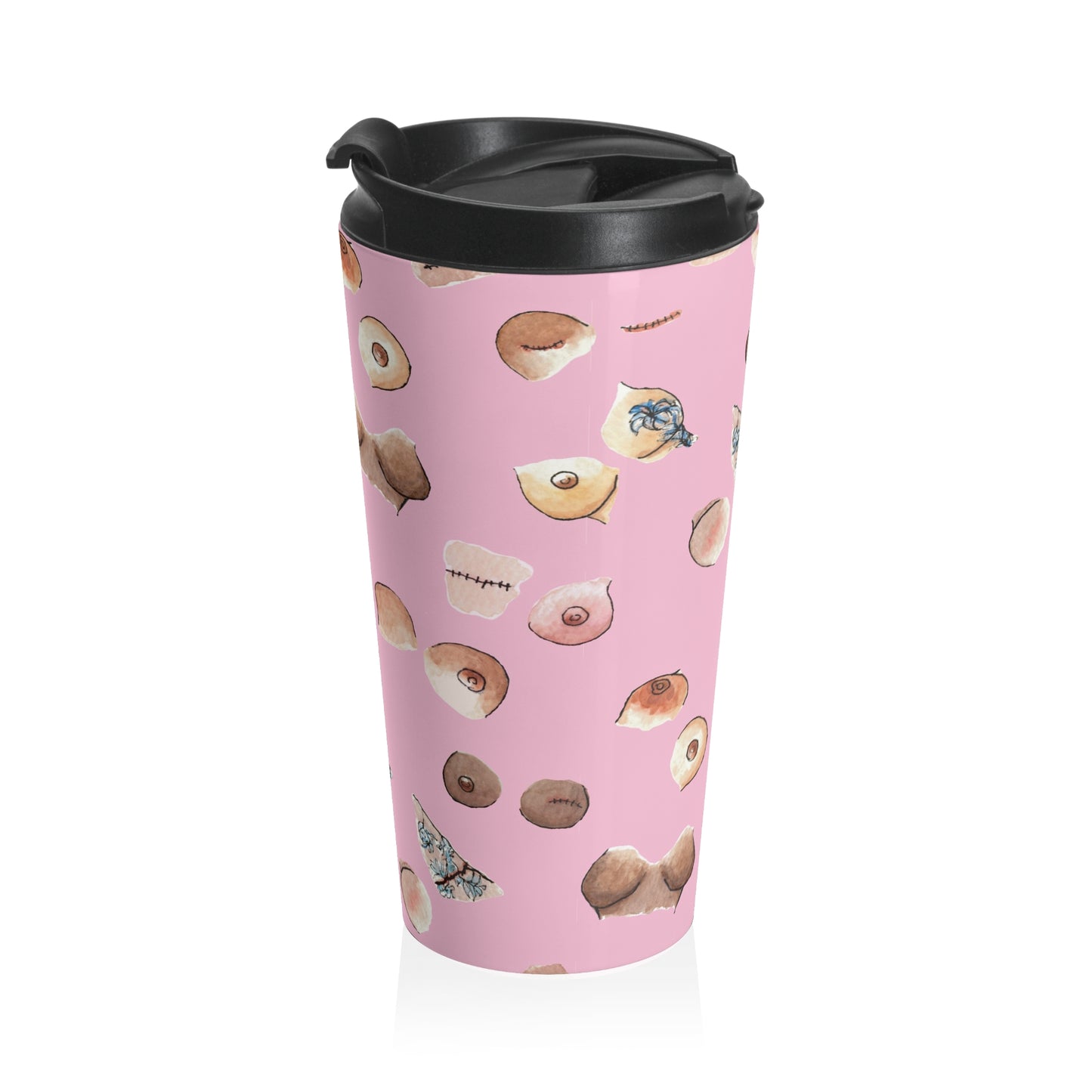 Survivor Print Stainless Steel Travel Mug, Pink