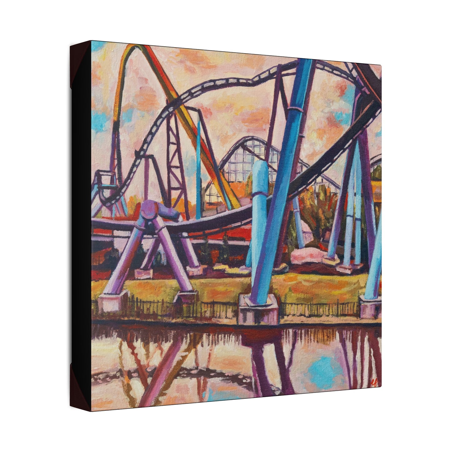 Moody Rollercoaster Print on Stretched Canvas