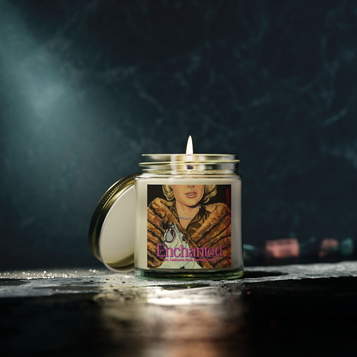 Enchanted, Scented Candle (4oz) Cashmere Musk Scent