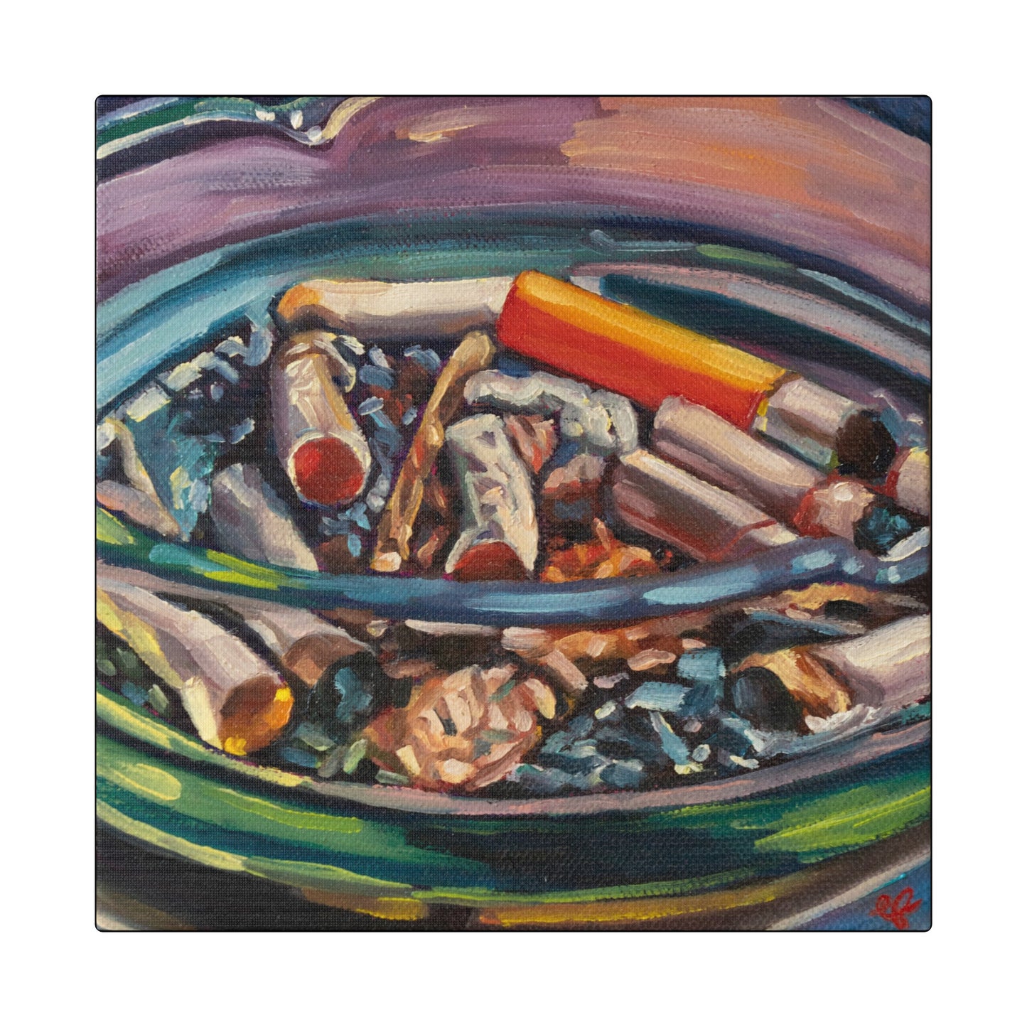 Ashtray Print on Stretched Canvas