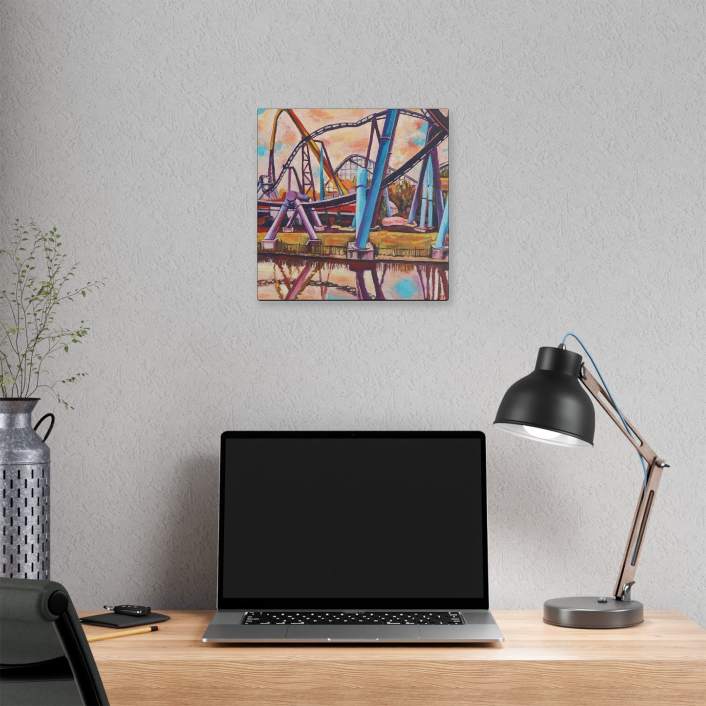 Moody Rollercoaster Print on Stretched Canvas