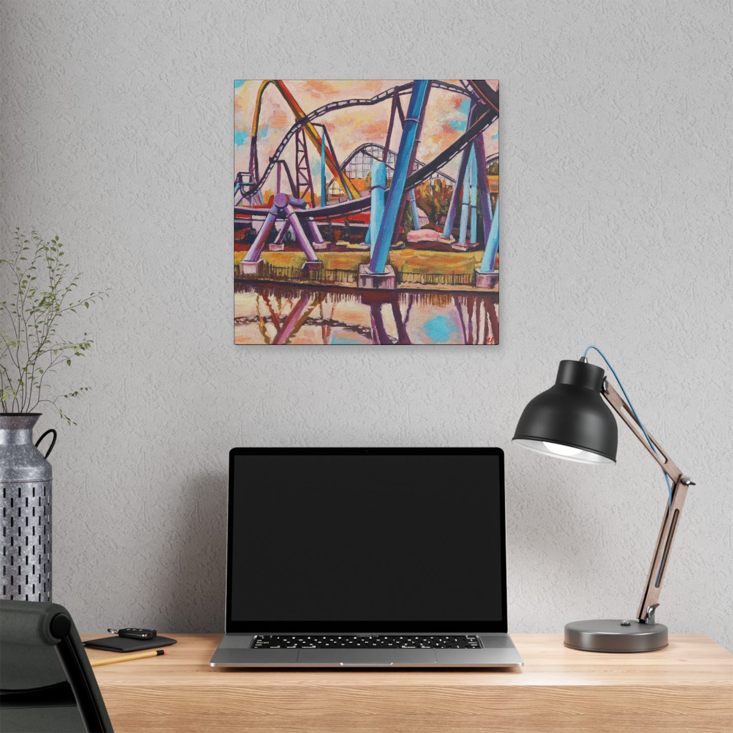 Moody Rollercoaster Print on Stretched Canvas