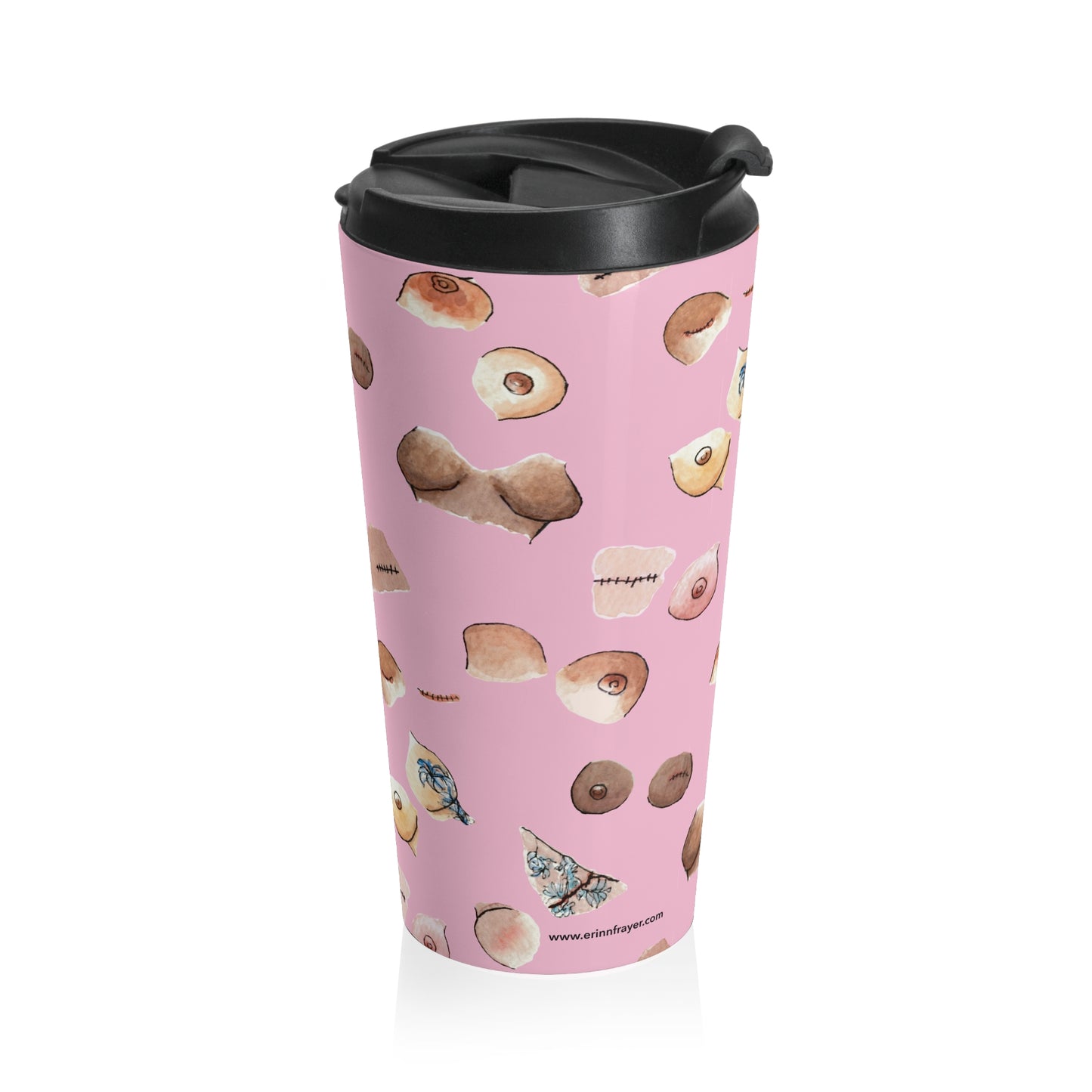 Survivor Print Stainless Steel Travel Mug, Pink
